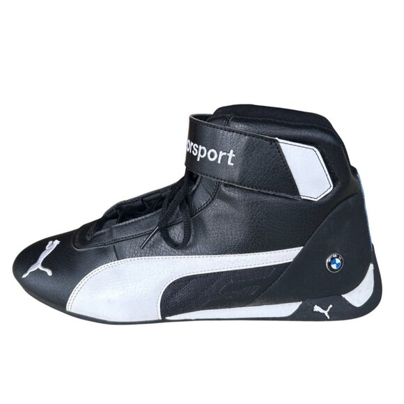 PUMA BMW M Motorsport R-CAT MID Sneaker Men's 11 Black White Leather Racing Shoe - Picture 6 of 9